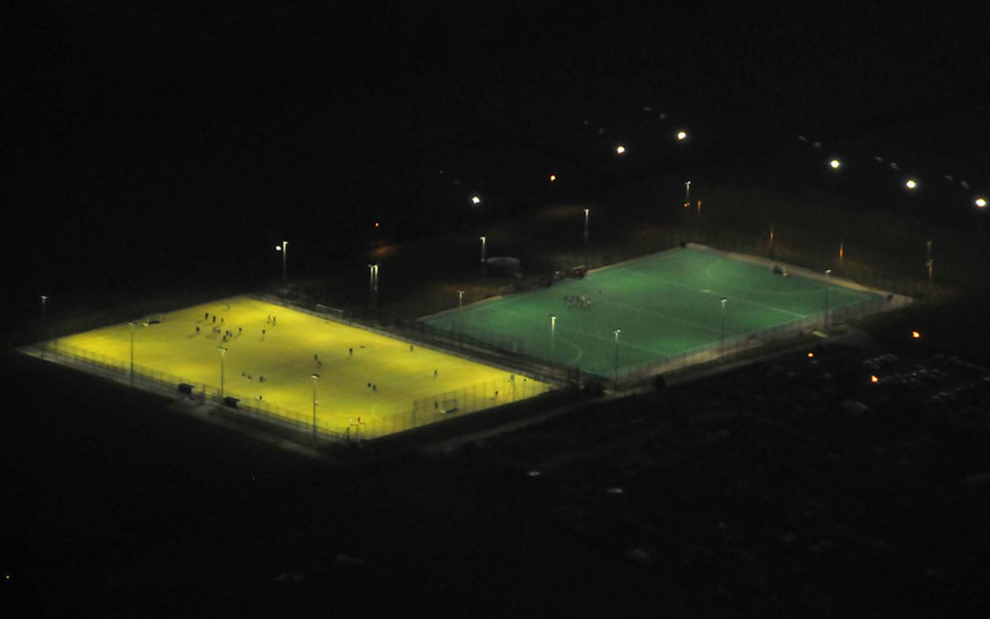 Turf pitch under lights