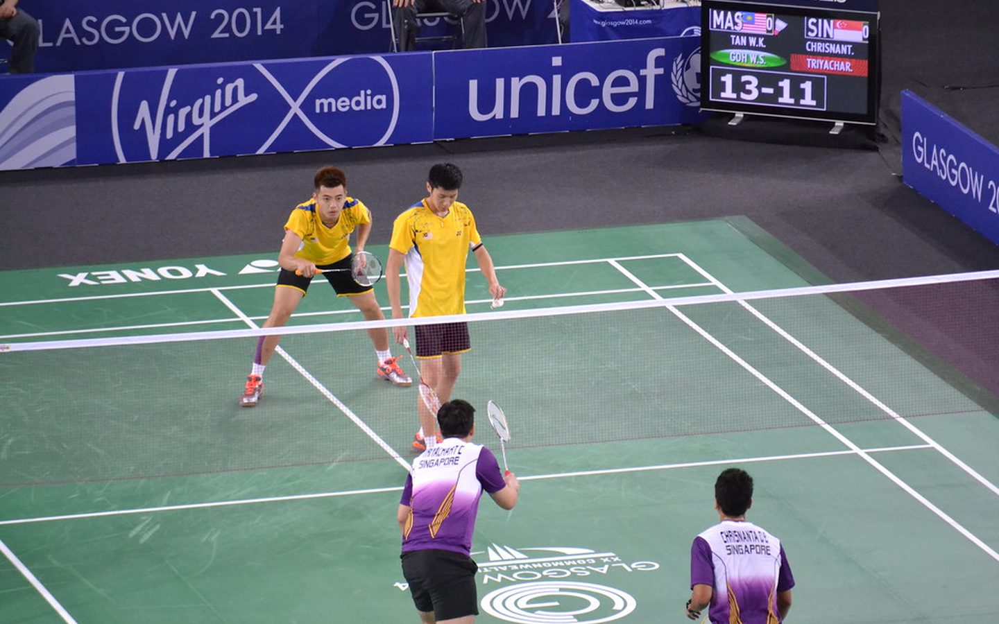 Indoor badminton court